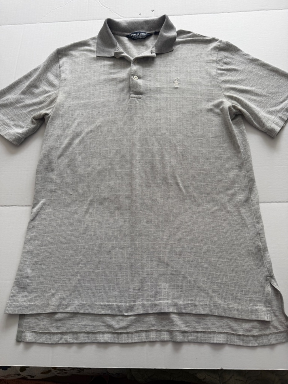 Ralph Lauren Light Gray Polo Shirt with Subtle Texture